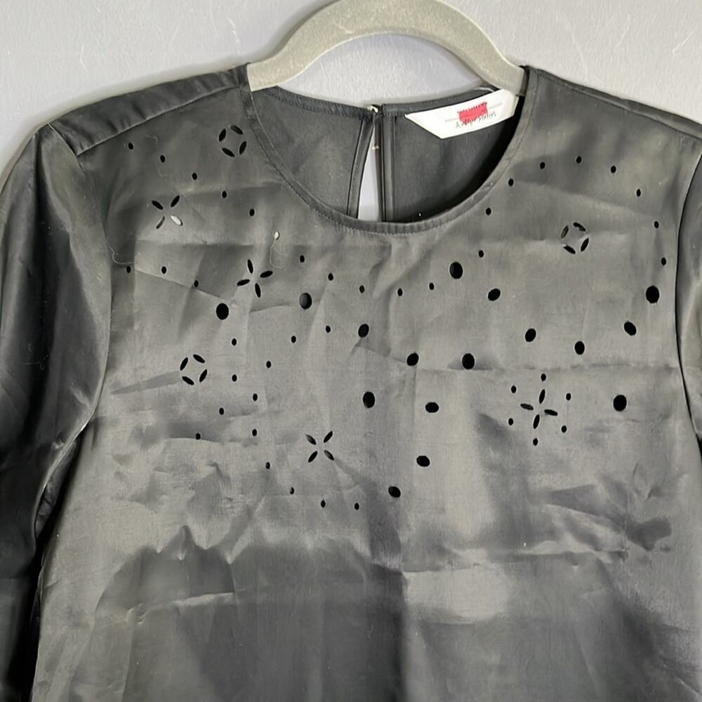 Paris Atelier & Other Stories Black Long Sleeve Dress Laser Cut Detail 4 - Picture 3 of 10